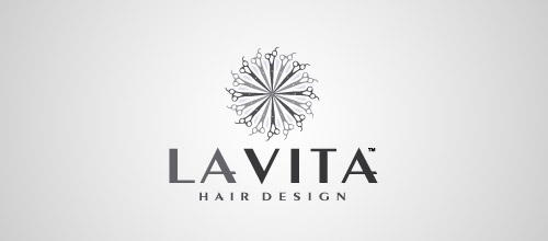 la vita scissors logo design