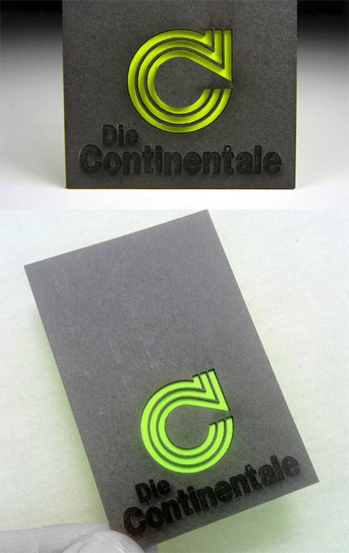 die continentale neon business card design