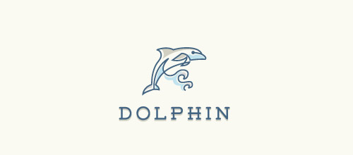 dolphin lines logo design