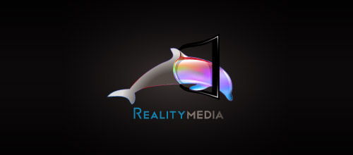 reality media dolphin logo design