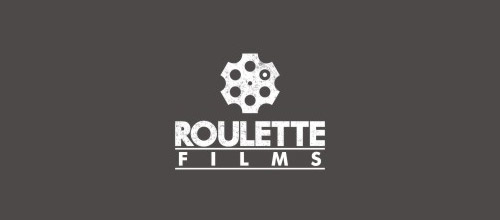 roulette films gun logo design