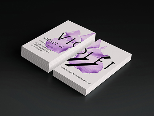 violet flower business card