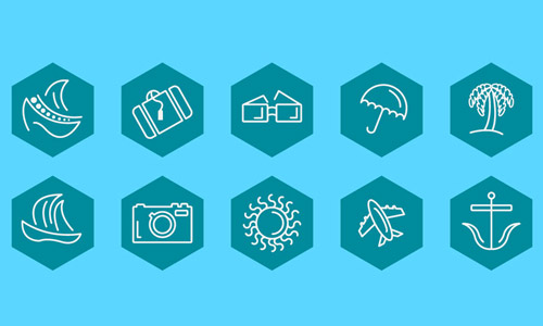 free travel icon set