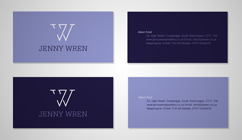 violet minimalist business card