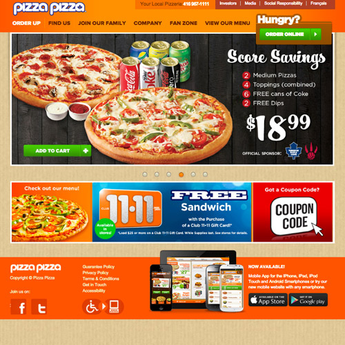 pizza website design