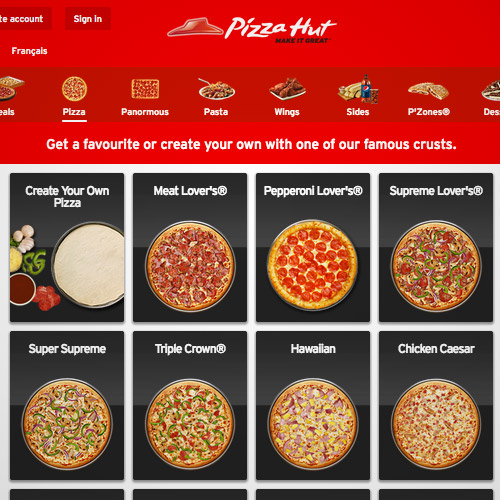 pizza hut website
