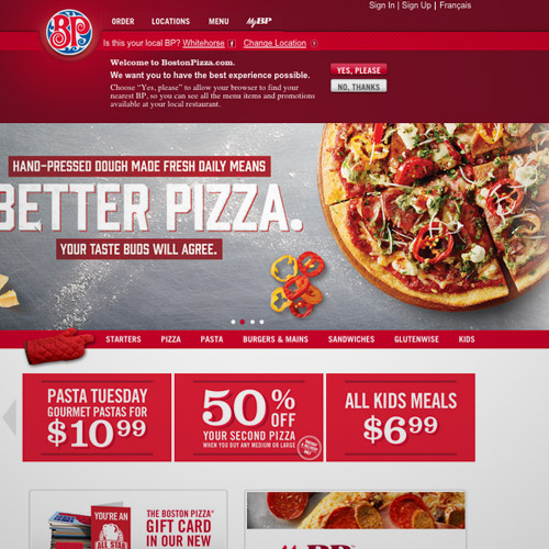 boston pizza website