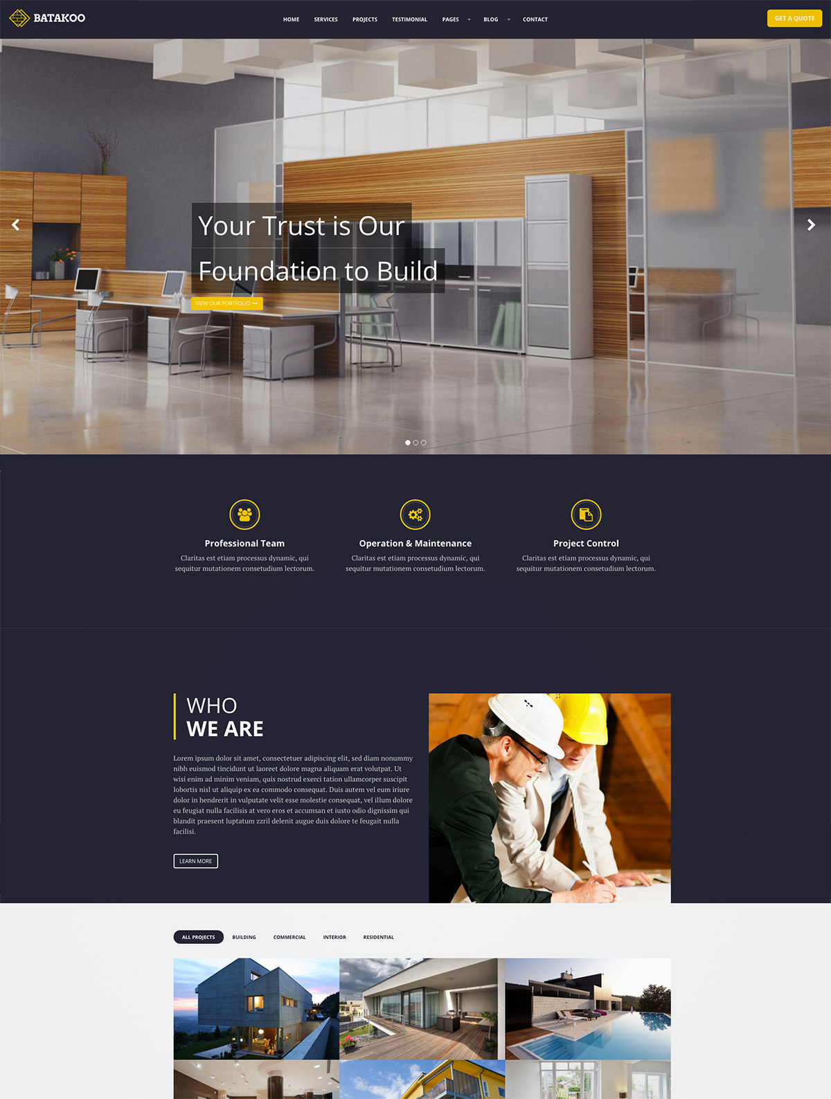 modern construction wordpress