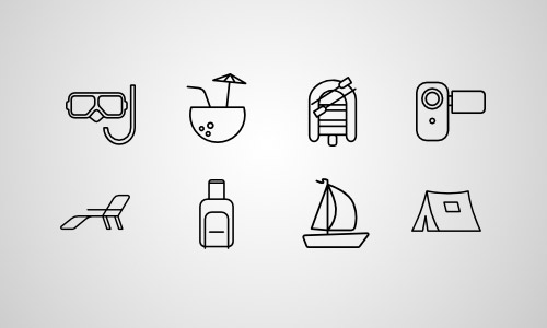 travel summer icons