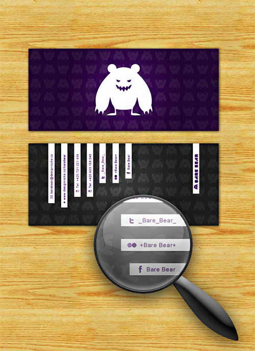 bare bear violet business card