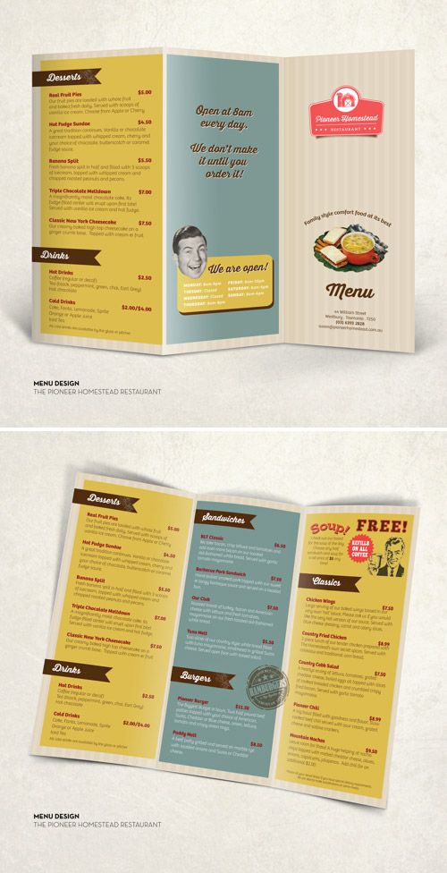 restaurant brochure pioneer