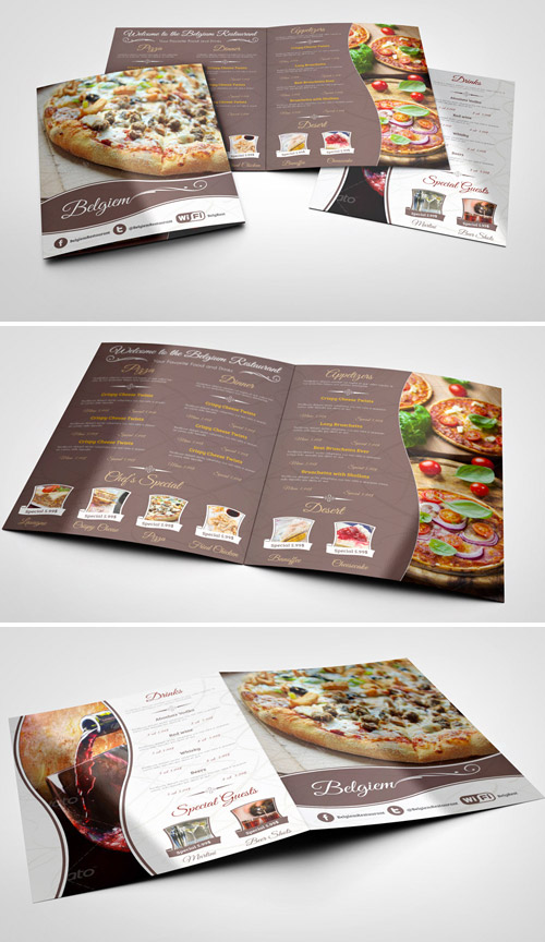 restaurant brochure mock-up