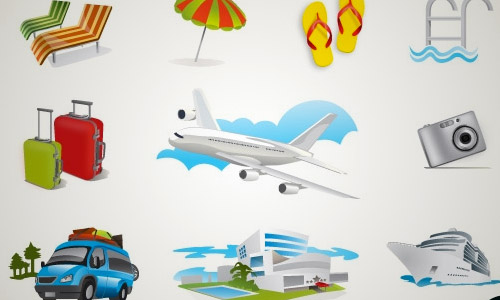 holiday travel icons