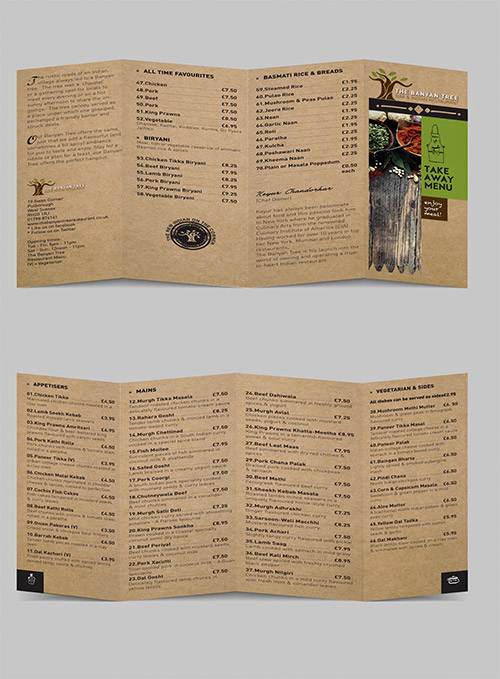 brown restaurant brochure