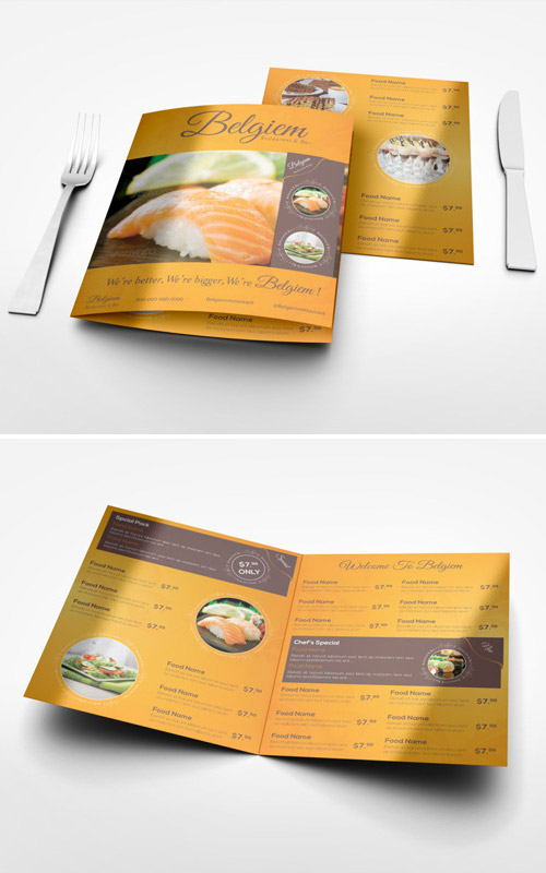 restaurant menu brochure design