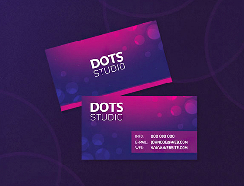 dots violet business card