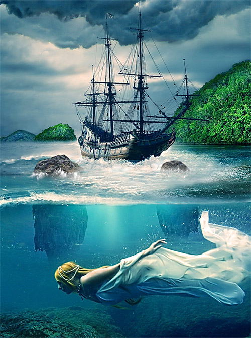 mermaid underwater photoshop tutorial