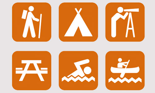 camping summer icons