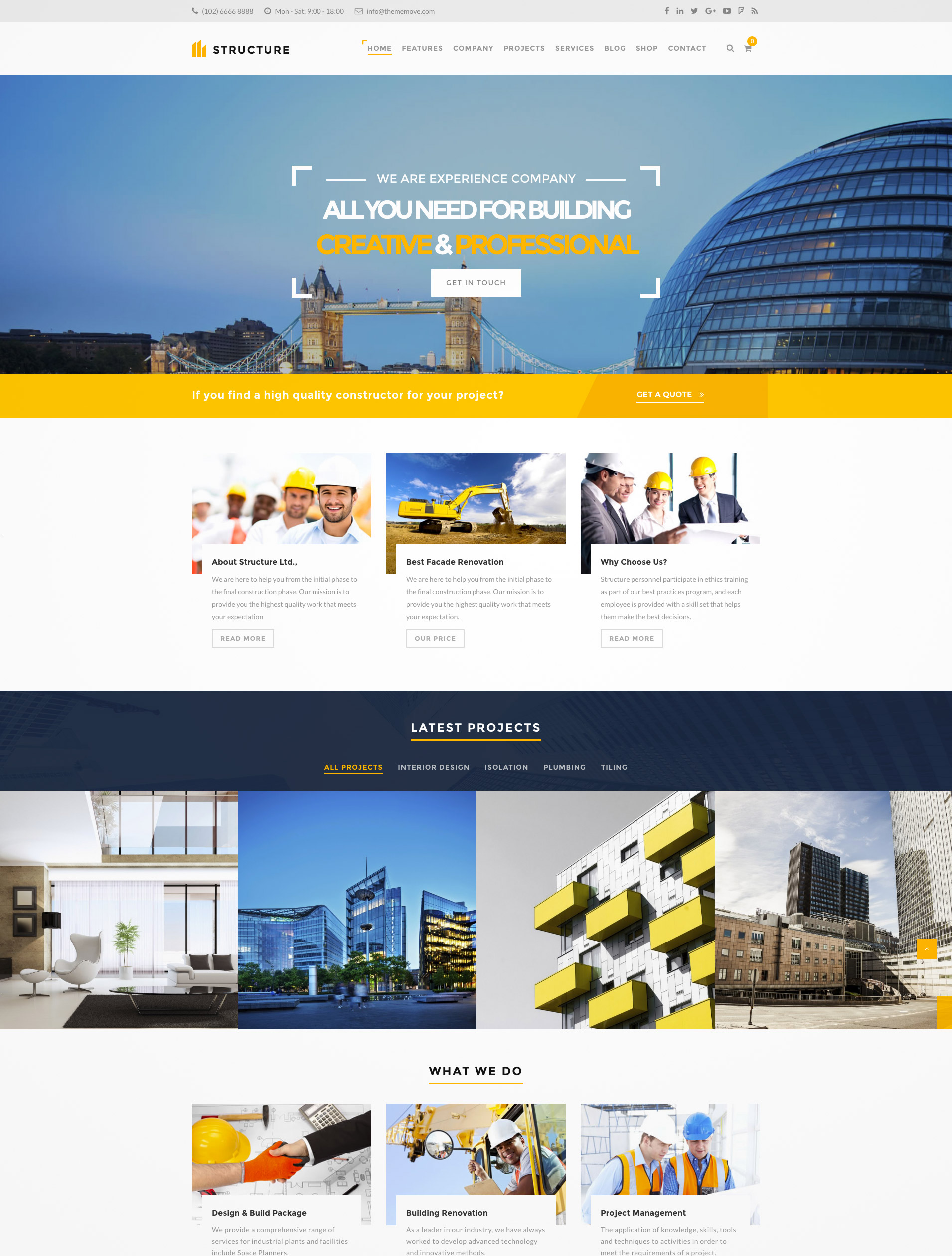 construction architect wptheme