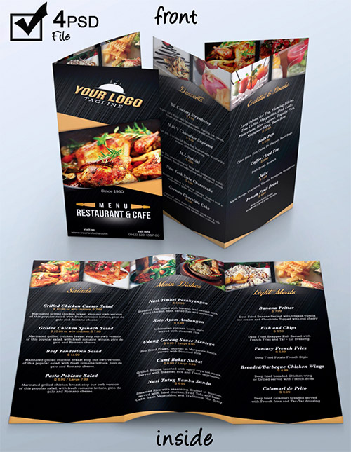 trifold restaurant brochure