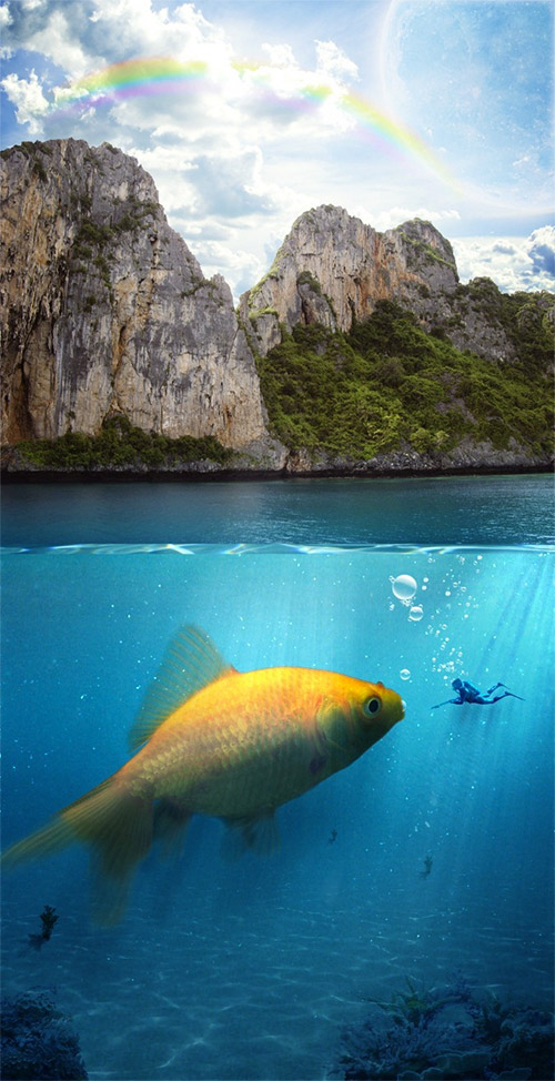 underwater goldfish photoshop tutorial