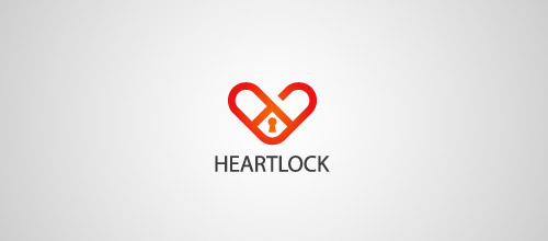 heart lock logo padlock