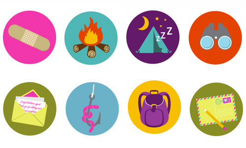 camp summer icons