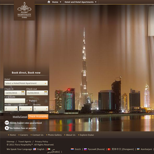 flora hotel website design