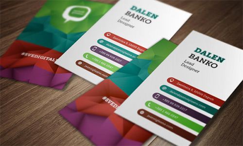 colorful lowpoly business card