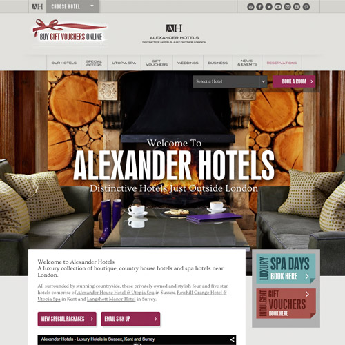 alexander hotels web design