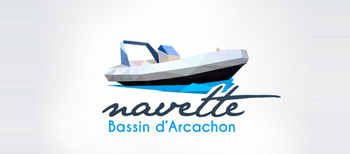 boat logo low poly