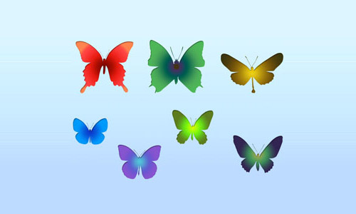 free butterflies shapes pack