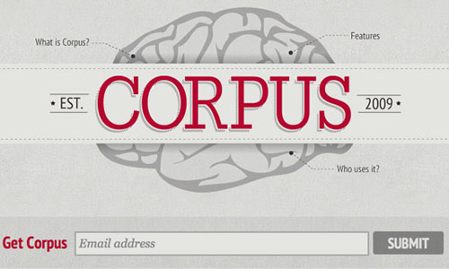 corpus grey website design