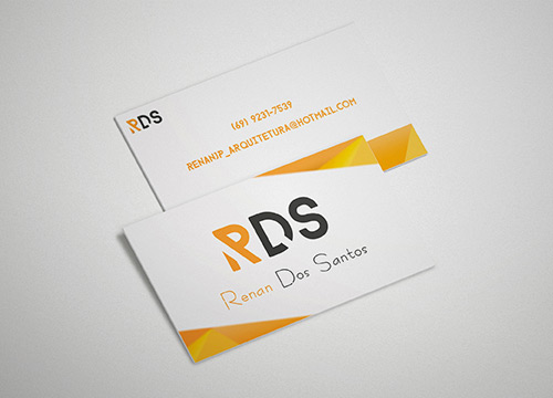 yellow low poly business card