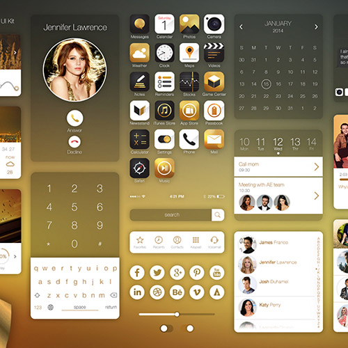 gold mobile ui kit