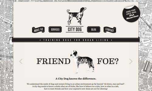 city dog grey site design