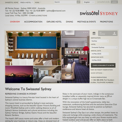 swiss resort website design