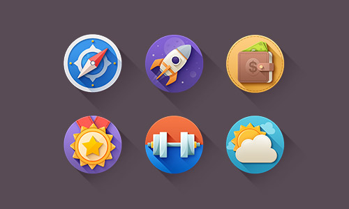 flat layered circle icons free