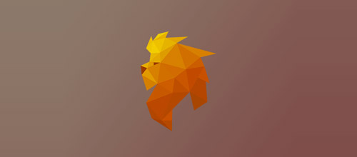 lion logo low poly