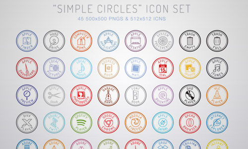 simple circle icon set