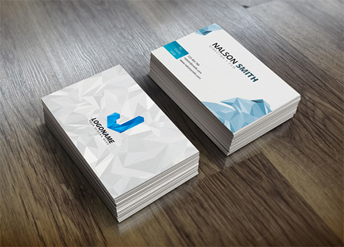 blue low poly business card