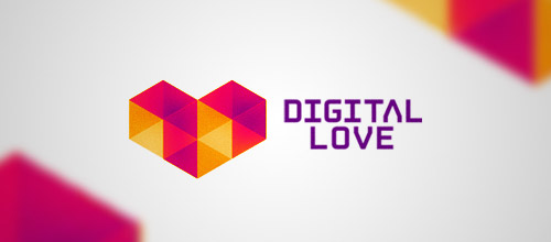 digital love low poly logo