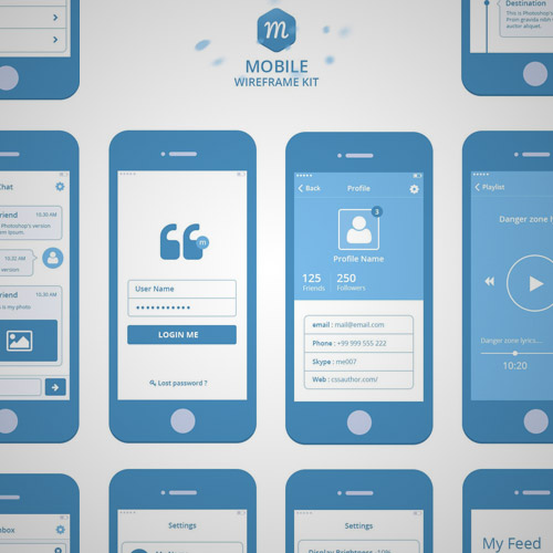 mobile wireframe kit