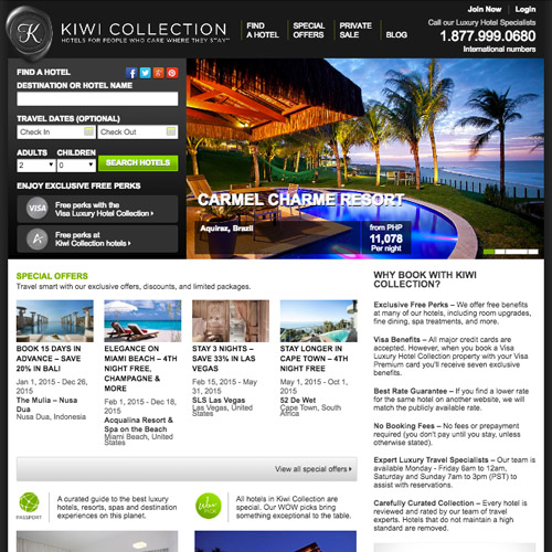 kiwi resorts design website