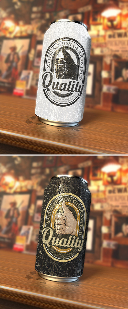 vintage soda can mockup