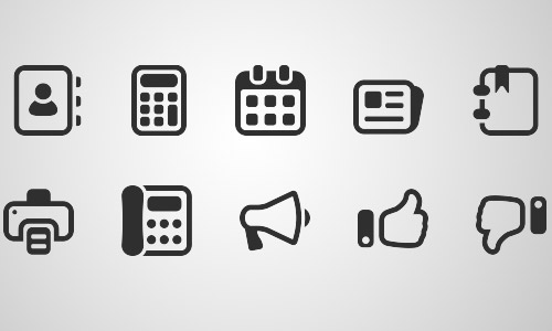 mono business icon set