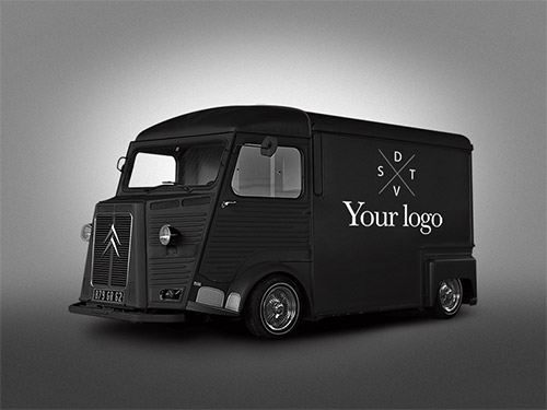 free vintage van mockup