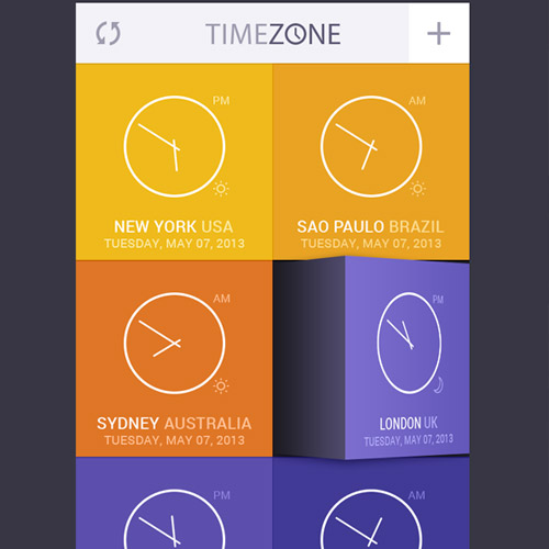 time zone app ui