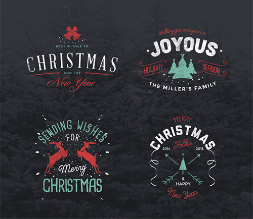 vintage Christmas badge mock-up