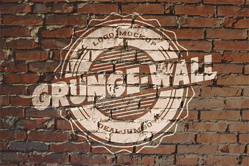 grunge brick logo mockup